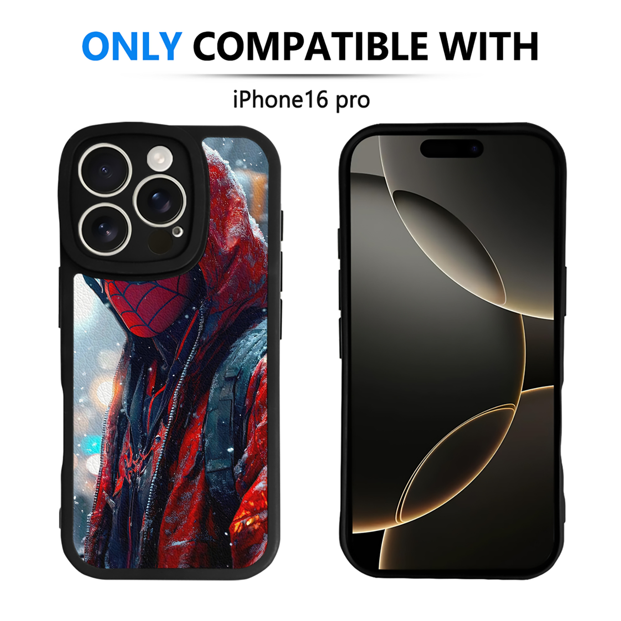 （画像用） Spider Man スパイダーマン 【iPhone 16シリーズ対応】シリコンスマホケース（レザー調） 材質：シリコン